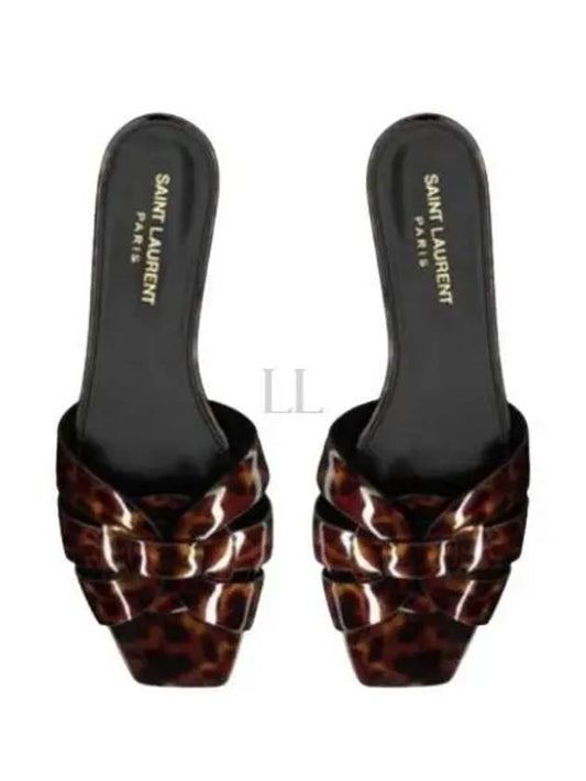 Tribute Tortoiseshell Patent Leather Mules Havana - SAINT LAURENT - BALAAN 2