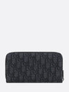 Oblique Jacquard Zipper Long Wallet Black - DIOR - BALAAN 3