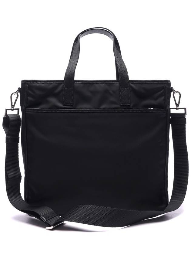 Triangle Logo Nylon Tote Bag Black - PRADA - BALAAN.