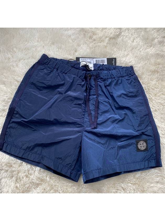 Logo Patch Nylon Metal Swim Shorts Avio Blue - STONE ISLAND - BALAAN.