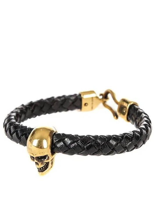 Men's Gold Skull Bracelet Black - ALEXANDER MCQUEEN - BALAAN 2