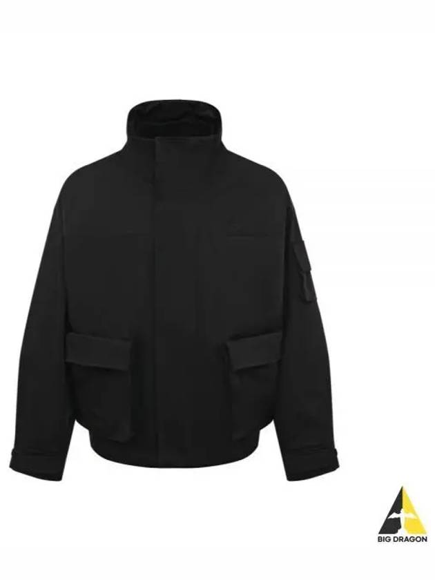 Gabardine Pocket Cotton Zip Up Jacket Black - MSGM - BALAAN 2