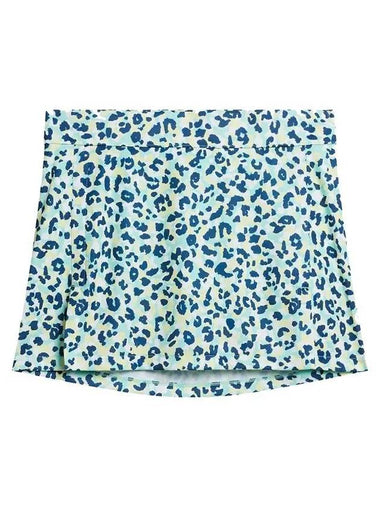 Women s Amelie Print Golf Skirt Leopard Aruba Blue GWSD09352 O495 - J.LINDEBERG - BALAAN 1