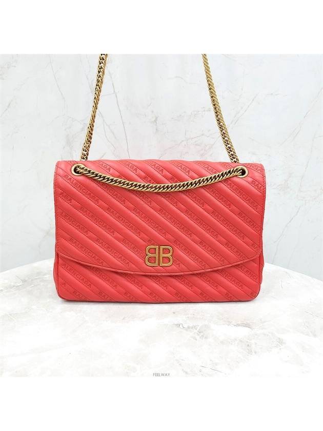 Lux You Red BB logo chain shoulder bag - BALENCIAGA - BALAAN 1