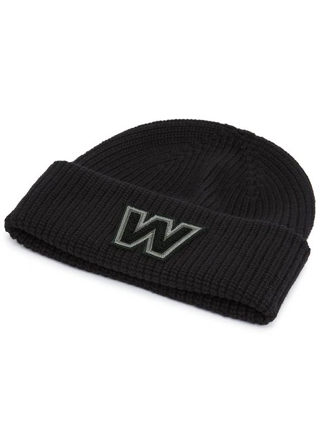 Alben Logo Virgin Wool Beanie Black - MAX MARA - BALAAN 4