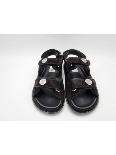 Suede Velcro Sandals Black - CHANEL - BALAAN 2