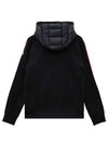 Logo Patch Padded Wool Hooded Jacket Black - MONCLER - BALAAN 7