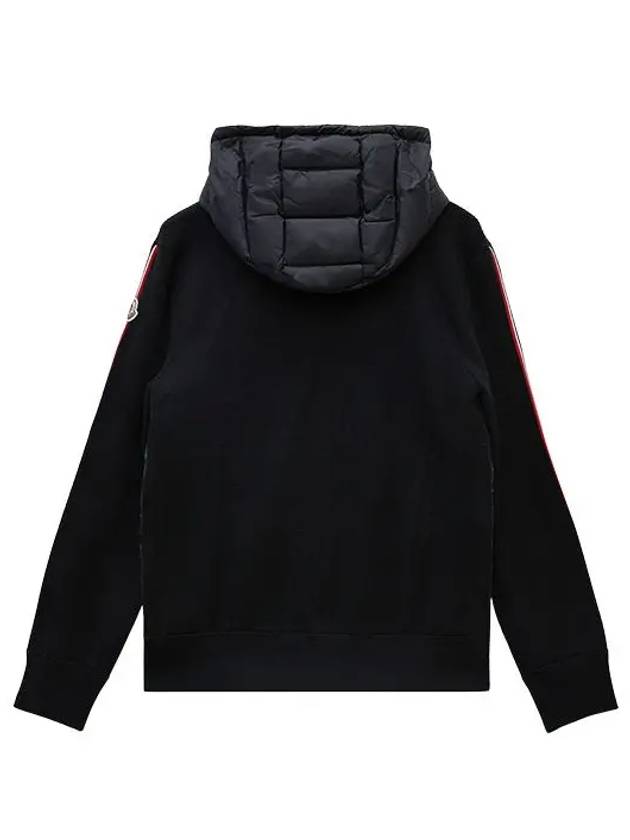 Logo Patch Padded Wool Hooded Jacket Black - MONCLER - BALAAN 7