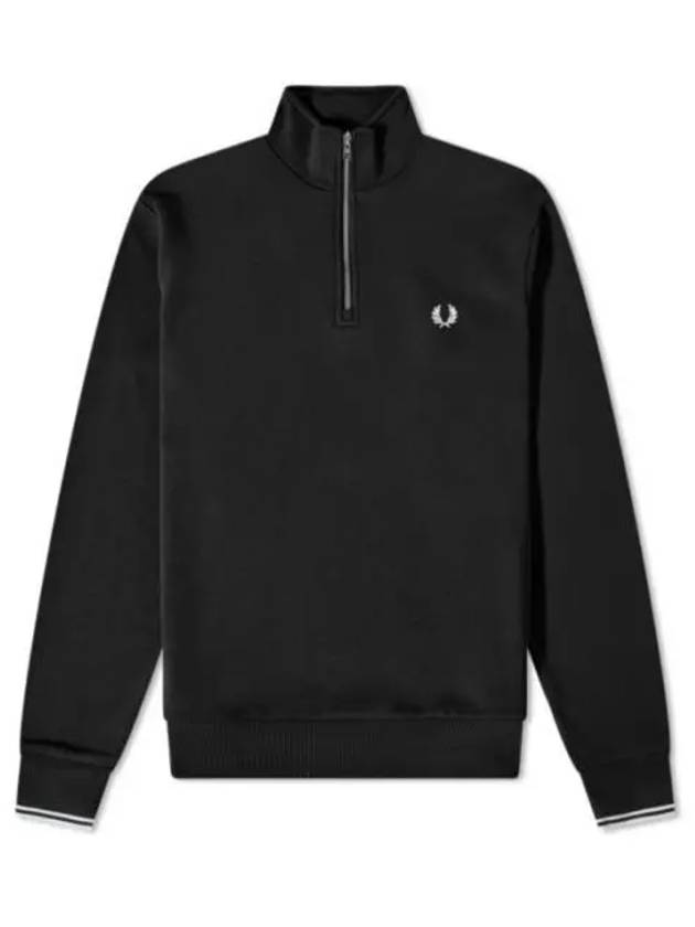 Fred Perry Half Zip Up Sweatshirt Long Sleeve T Shirt Black M3574 - FRED PERRY - BALAAN 1