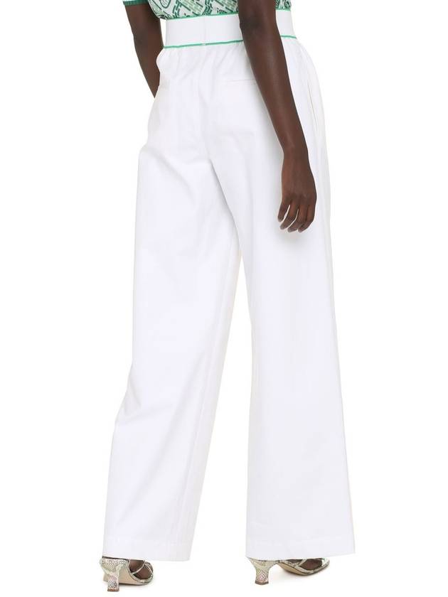 Women's Elastic Cotton Tennis Straight Pants White - BOTTEGA VENETA - BALAAN 5