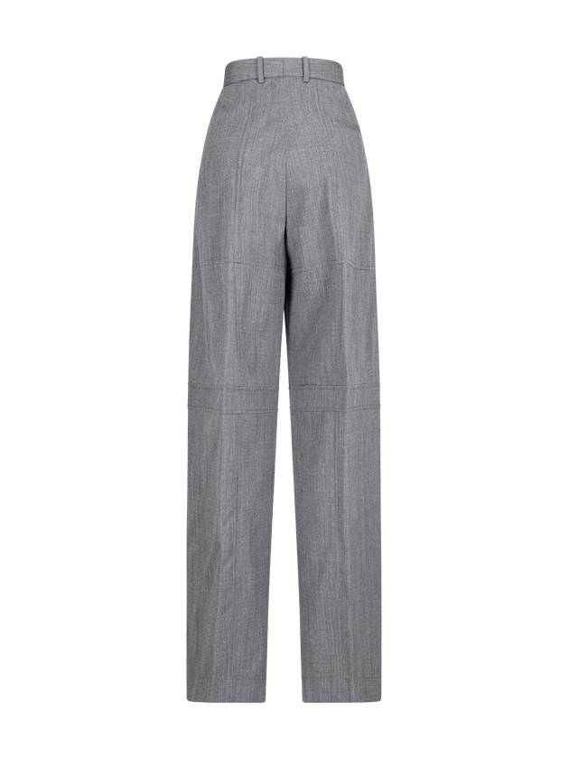 WOOL TROUSERS WITH ROUNDED LEG AND SLIT HEM - JIL SANDER - BALAAN 3