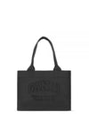 Embroidered Logo Canvas Tote Bag Black - GANNI - BALAAN 2