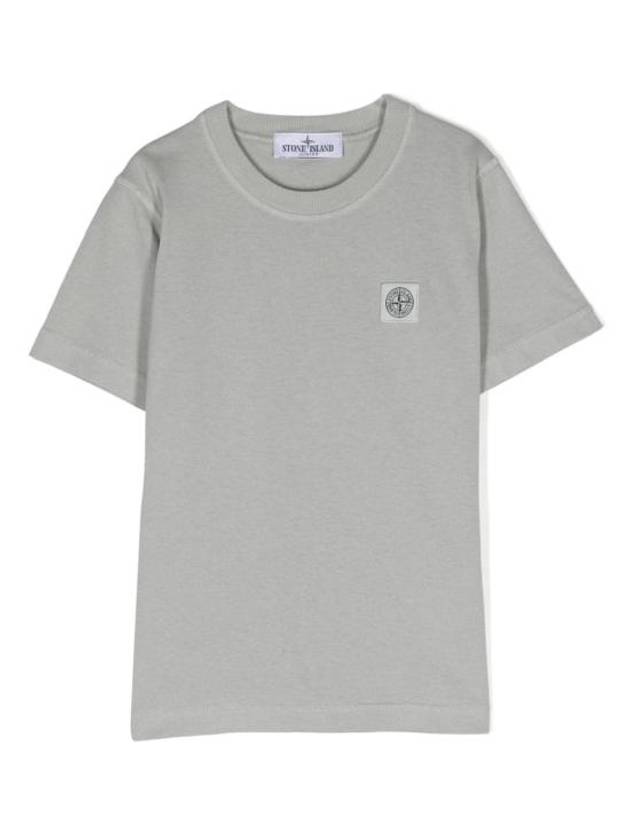 Kids Logo Patch Short Sleeve T-Shirt Grey - STONE ISLAND - BALAAN 1