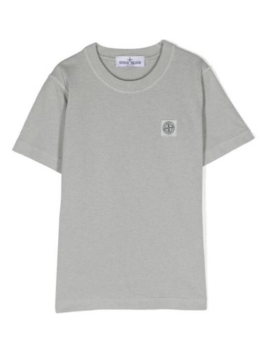 Kids Logo Patch Short Sleeve T-Shirt Grey - STONE ISLAND - BALAAN 1