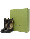 Women's Double G Canvas Middle Boots Camel - GUCCI - BALAAN 11