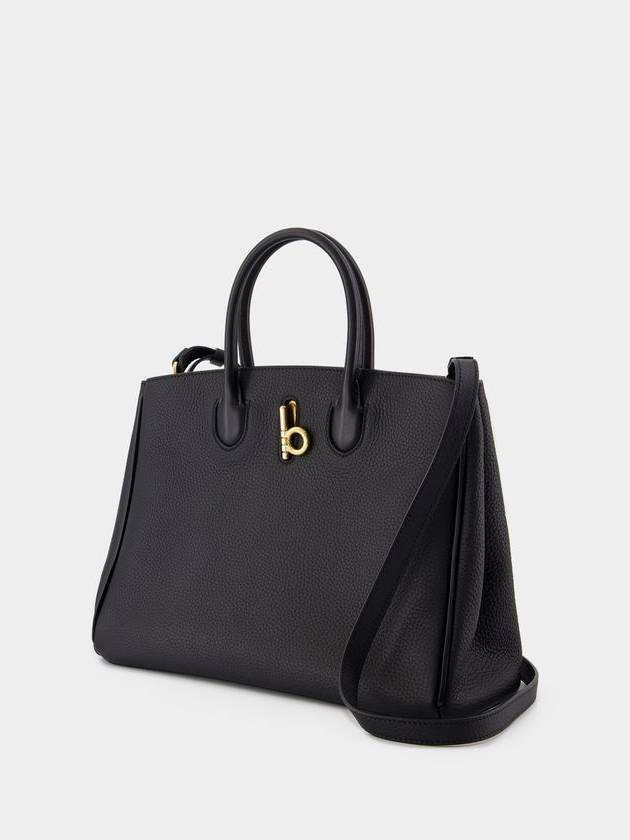 Rocking Horse Small Leather Tote Bag Black - BURBERRY - BALAAN 3