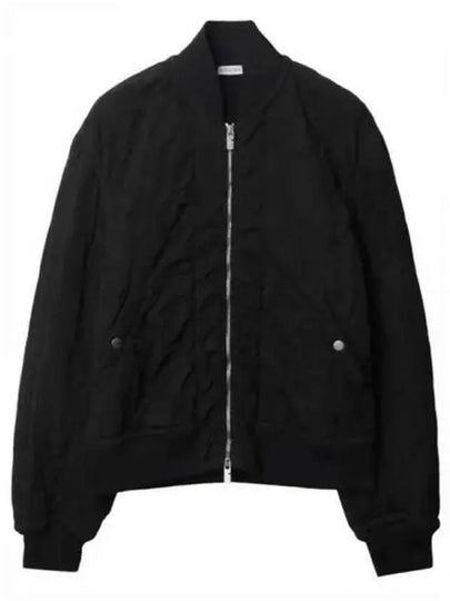 Stand-Up Collar Quilted Bomber Jacket Black - BURBERRY - BALAAN 2