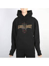 Women's University of Logo Graphic Hooded Top Black - SAINT LAURENT - BALAAN.