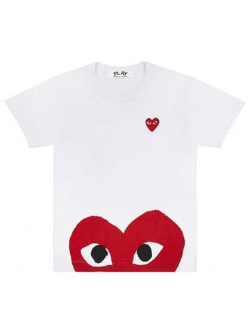 Men s Red Wappen White Half Heart 215497 - COMME DES GARCONS - BALAAN 1