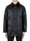 Men's Beaufort Wax Jacket Black - BARBOUR - BALAAN 3