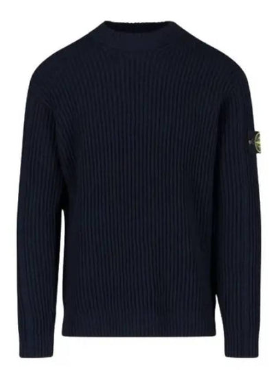 Full Rib Wool Knit Top Navy - STONE ISLAND - BALAAN 2