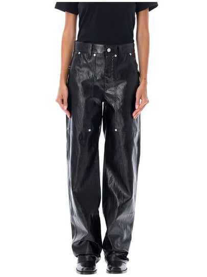 Ariete leather straight pants black - ISABEL MARANT ETOILE - BALAAN 2