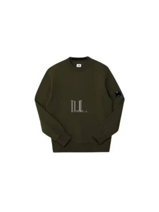 Brushed Emerized Diagonal Fleece Logo Crew Neck Sweatshirt Green - CP COMPANY - BALAAN 2