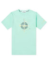 Marble One Logo Print Short Sleeve T-Shirt Mint - STONE ISLAND - BALAAN 2