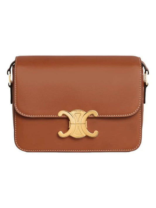 Natural Tin Triomphe Calfskin Cross Bag Tan - CELINE - BALAAN 1