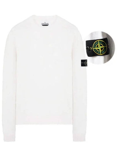 Stretch Wool Crewneck Knit Top White - STONE ISLAND - BALAAN 2