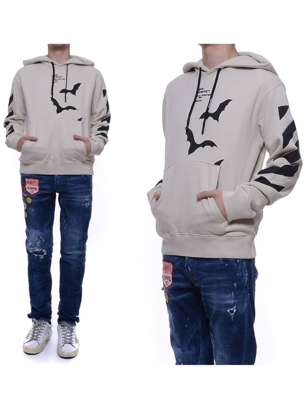 Men's Bat Slim Fit Hooded Sweatshirt OMBB034E19D25007_4810_19F - OFF WHITE - BALAAN 1