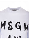 Women's Brushed Logo Crew Neck Sweatshirt White - MSGM - BALAAN 4