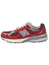 990 V3 Leather Mesh Low Top Sneakers Red - NEW BALANCE - BALAAN 3