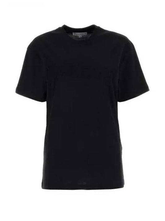 Embroidery Logo Cotton Short Sleeve T-Shirt Black - JW ANDERSON - BALAAN 2