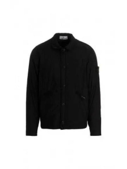 Men's Garment Dyed Crinkle Reps Nylon Shirt Jacket Black - STONE ISLAND - BALAAN 2