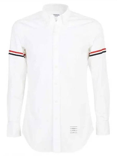 Men's Poplin Grosgrain Armband Classic Long Sleeve Shirt White - THOM BROWNE - BALAAN 2