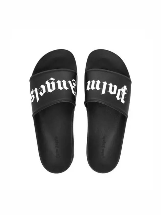 Logo Print Slippers Black - PALM ANGELS - BALAAN 6