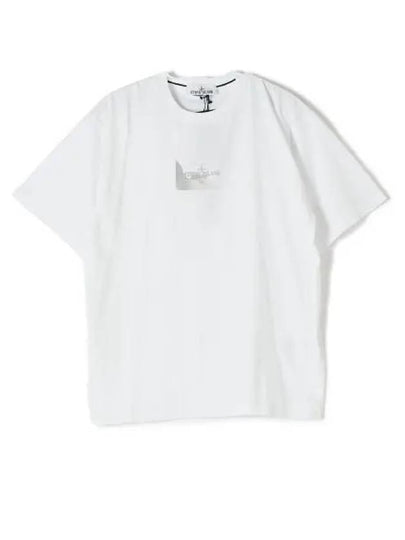 Logo Print Short Sleeve T-Shirt White - STONE ISLAND - BALAAN 2