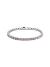 Matrix Round Zirconia Tennis Bracelet Silver Pink - SWAROVSKI - BALAAN 2