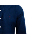 Pony Embroidered Linen Long Sleeve Shirt Navy - POLO RALPH LAUREN - BALAAN 4