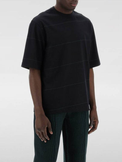 Striped Cotton Short Sleeve T-Shirt Black - BURBERRY - BALAAN 2