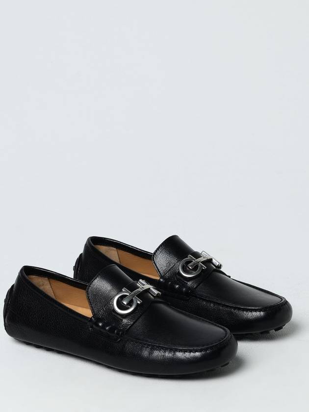 Gancini Ornament Driving Shoes Black - SALVATORE FERRAGAMO - BALAAN 3