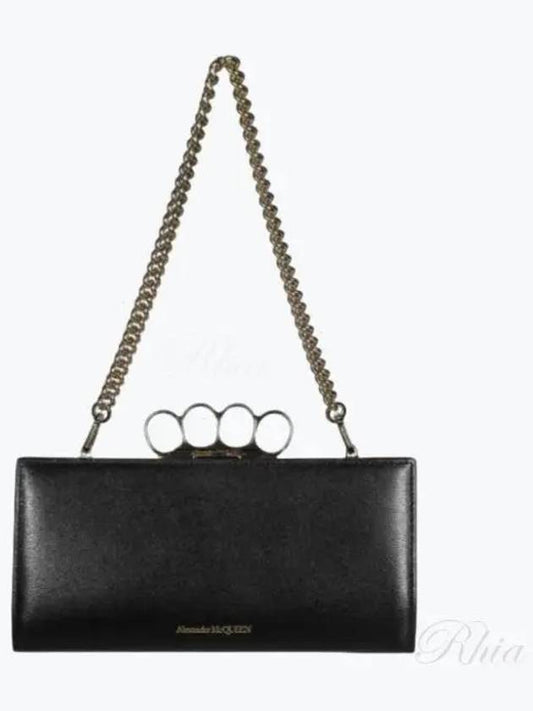 4-Ring Chain Clutch Bag Black - ALEXANDER MCQUEEN - BALAAN 2