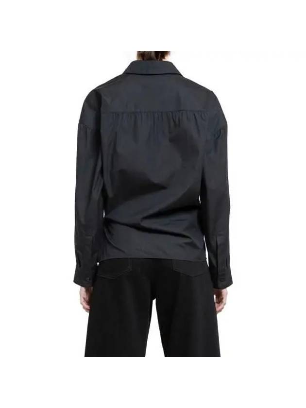 Straight Collar Twisted Shirt Black - LEMAIRE - BALAAN 3