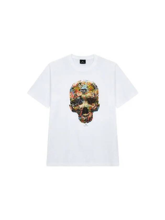 PS Sticker Skull Cotton T Shirt White - PAUL SMITH - BALAAN 1