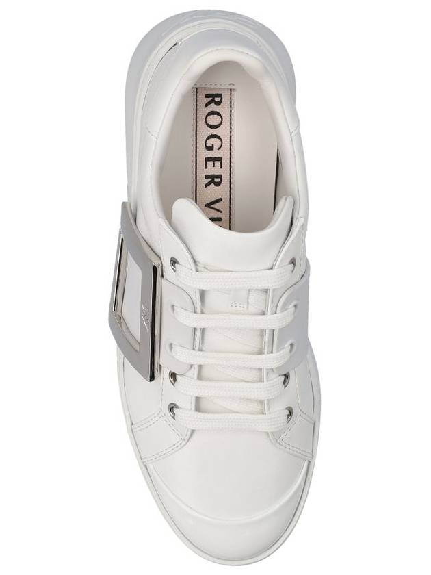 Viv Metal Buckle Low Top Sneakers White - ROGER VIVIER - BALAAN 5