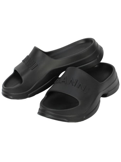 Pool Slippers Black - GANNI - BALAAN 2