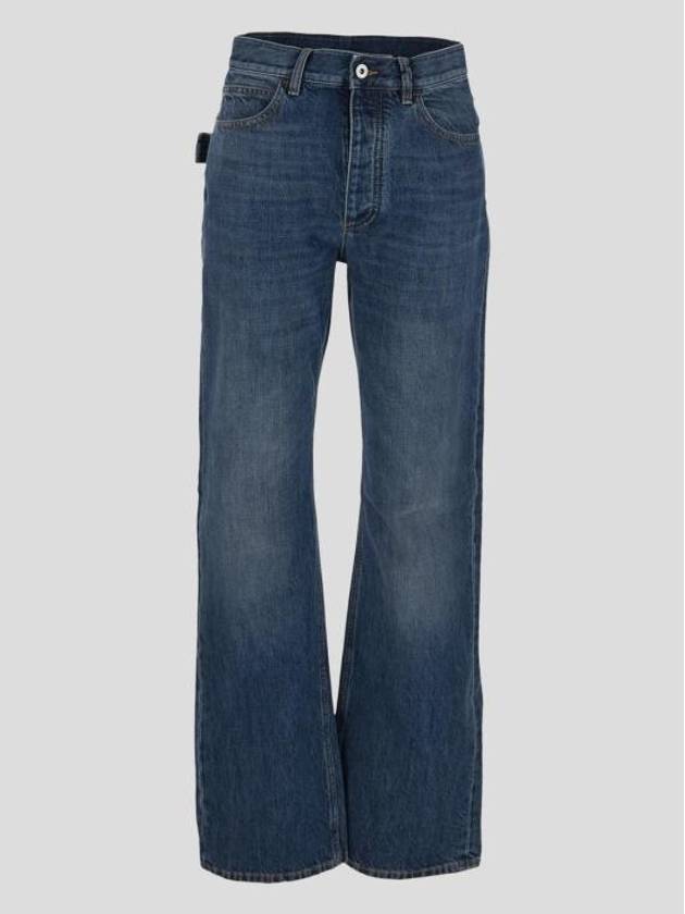 Washed Straight Fit Denim Jeans Blue - BOTTEGA VENETA - BALAAN 4