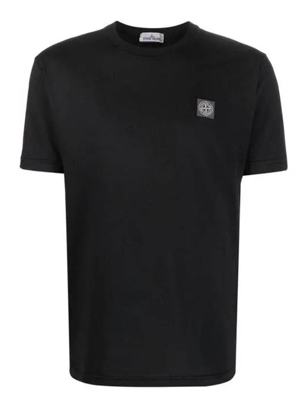 Men's Logo Short Sleeve T-Shirt Black - STONE ISLAND - BALAAN 2