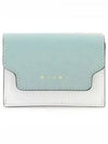 Saffiano Color Block Tri-Fold Half Wallet Blue - MARNI - BALAAN 2